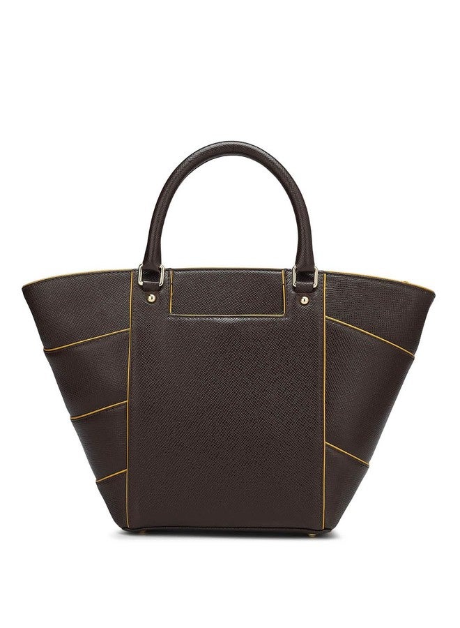 Da Milano Genuine Leather Brown Satchel (Small) - Image 5